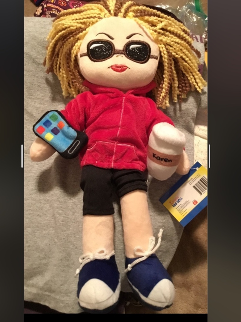 “karen “ puppet rag doll, “ Karen” for the trouble maker in your life 10 inch